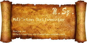 Márton Szilveszter névjegykártya